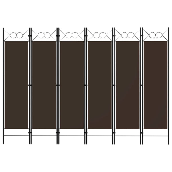 6-Panel Raumteiler Braun 240x180 cm