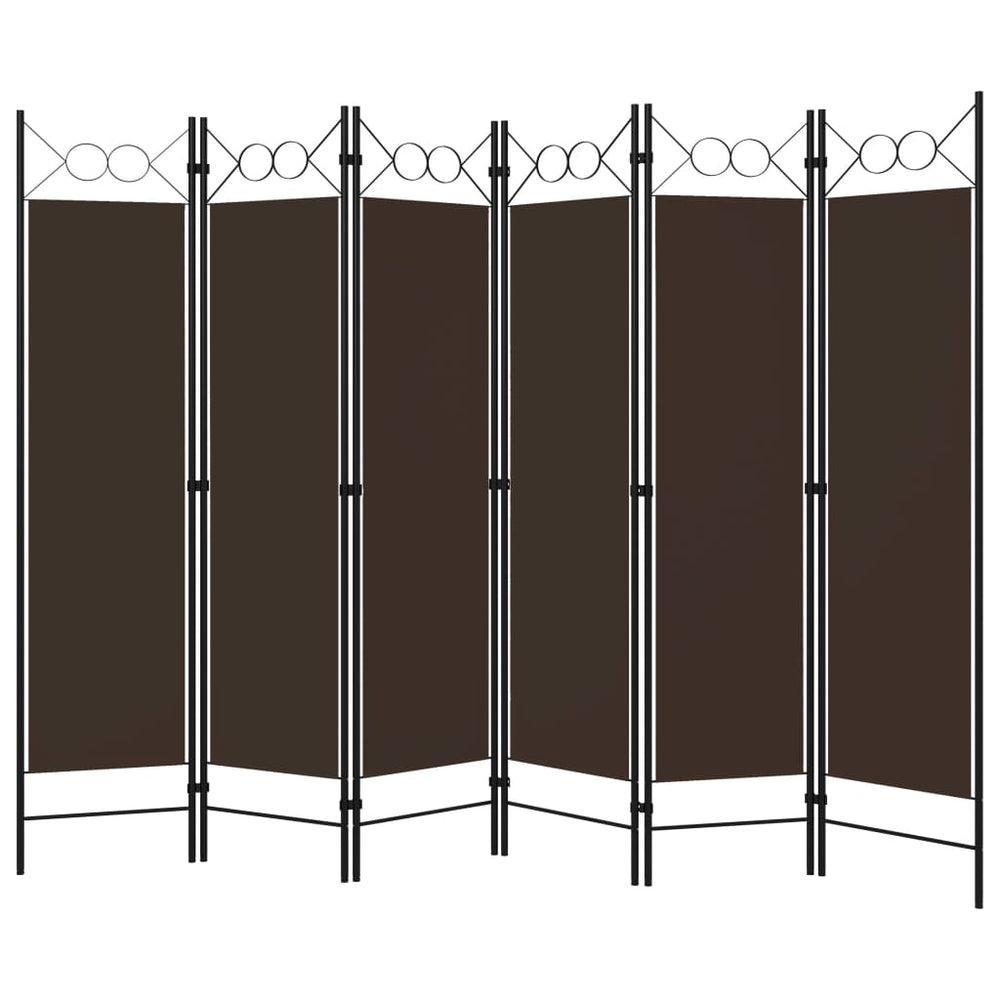 6-Panel Raumteiler Braun 240x180 cm