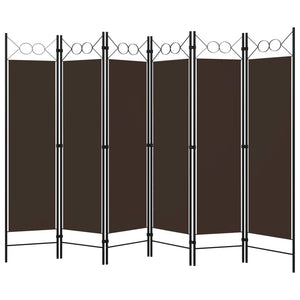 6-Panel Raumteiler Braun 240x180 cm