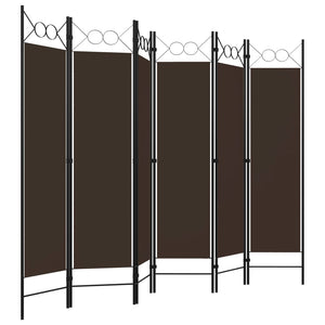 6-Panel Raumteiler Braun 240x180 cm