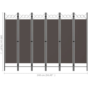 Anthrazit Raumteiler 6-teilig 240x180 cm