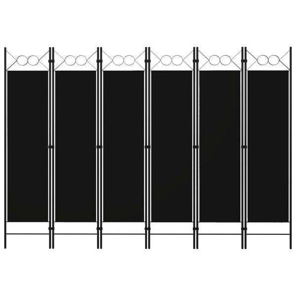 Schwarzer 6-teiliger Raumteiler 240x180 cm