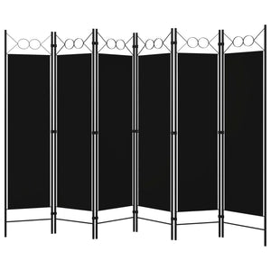 Schwarzer 6-teiliger Raumteiler 240x180 cm