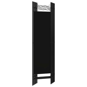 Schwarzer 6-teiliger Raumteiler 240x180 cm