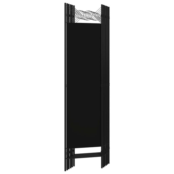 Schwarzer 6-teiliger Raumteiler 240x180 cm