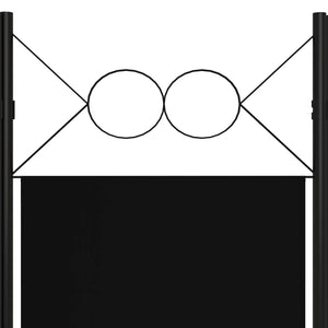 Schwarzer 6-teiliger Raumteiler 240x180 cm
