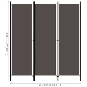 Anthrazit Raumteiler 3-teilig 150x180 cm