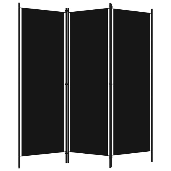 Schwarzer Raumteiler, 3-teilig, 150x180 cm