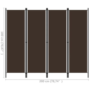 Braun Raumteiler 4-teilig, 200x180 cm