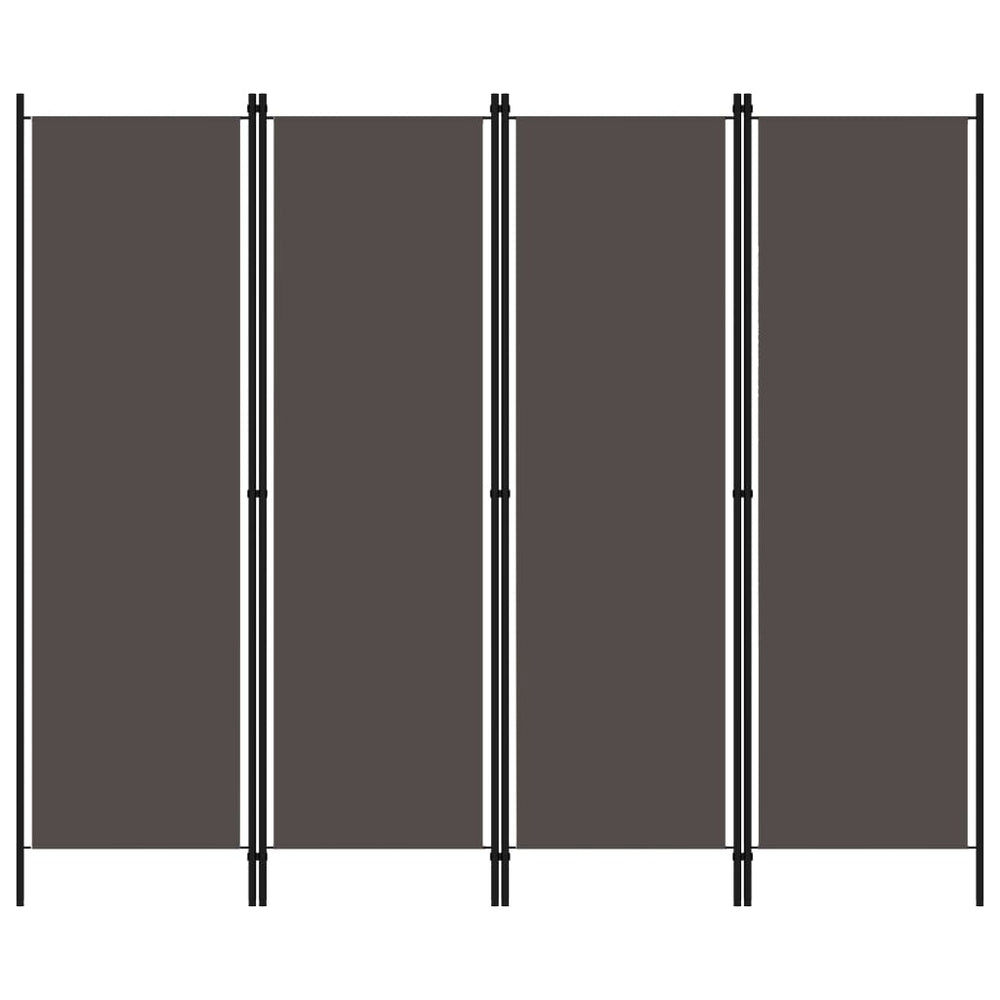Anthrazit Raumteiler 4-teilig 200x180 cm