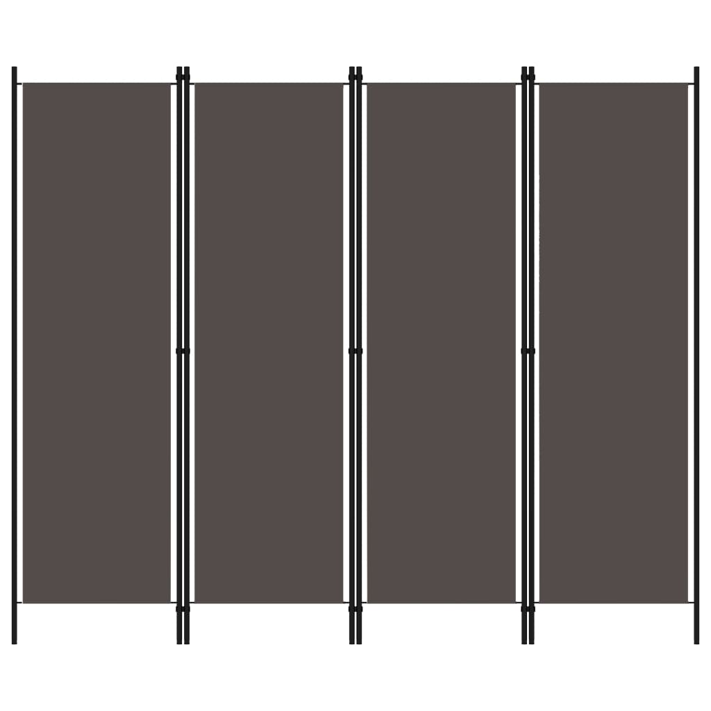 Anthrazit Raumteiler 4-teilig 200x180 cm