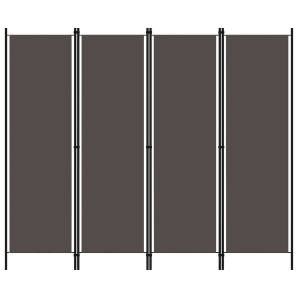 Anthrazit Raumteiler 4-teilig 200x180 cm