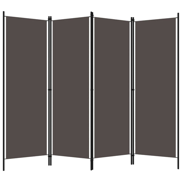 Anthrazit Raumteiler 4-teilig 200x180 cm