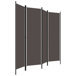 Anthrazit Raumteiler 4-teilig 200x180 cm