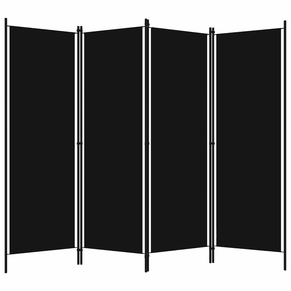 Schwarzer Raumteiler, 4-teilig, 200x180 cm