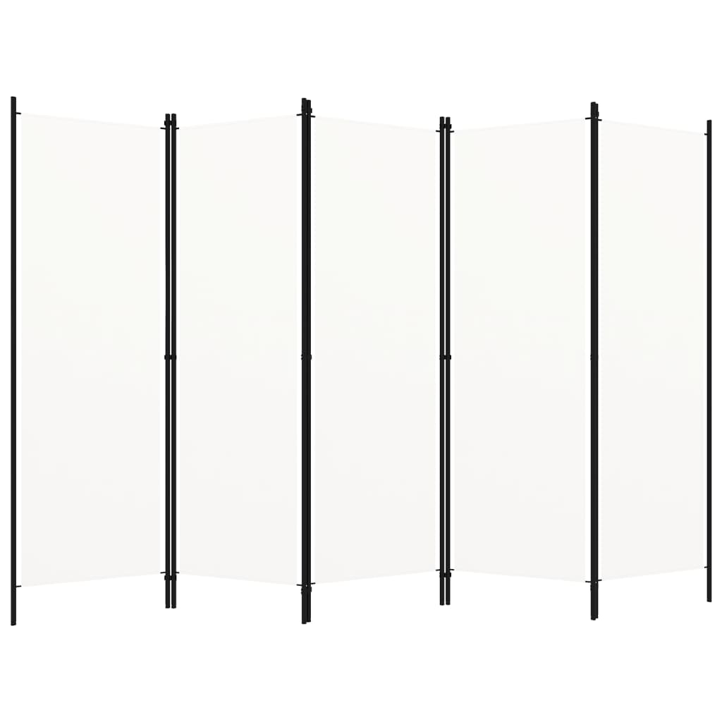 Weißer Raumteiler 5-teilig 250x180 cm