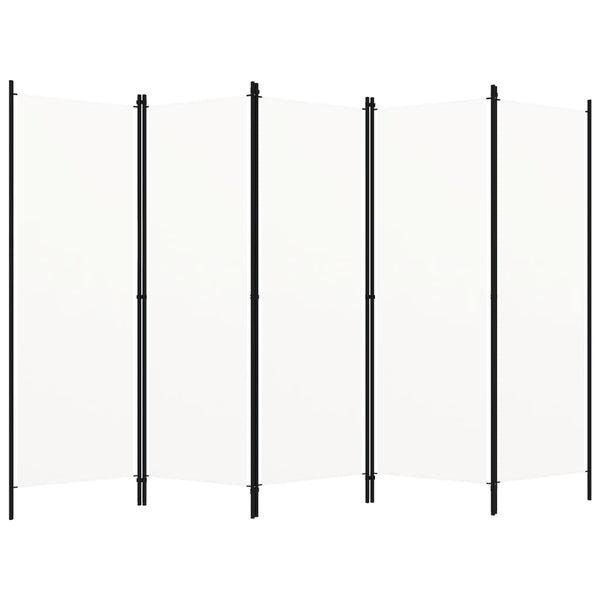 Weißer Raumteiler 5-teilig 250x180 cm