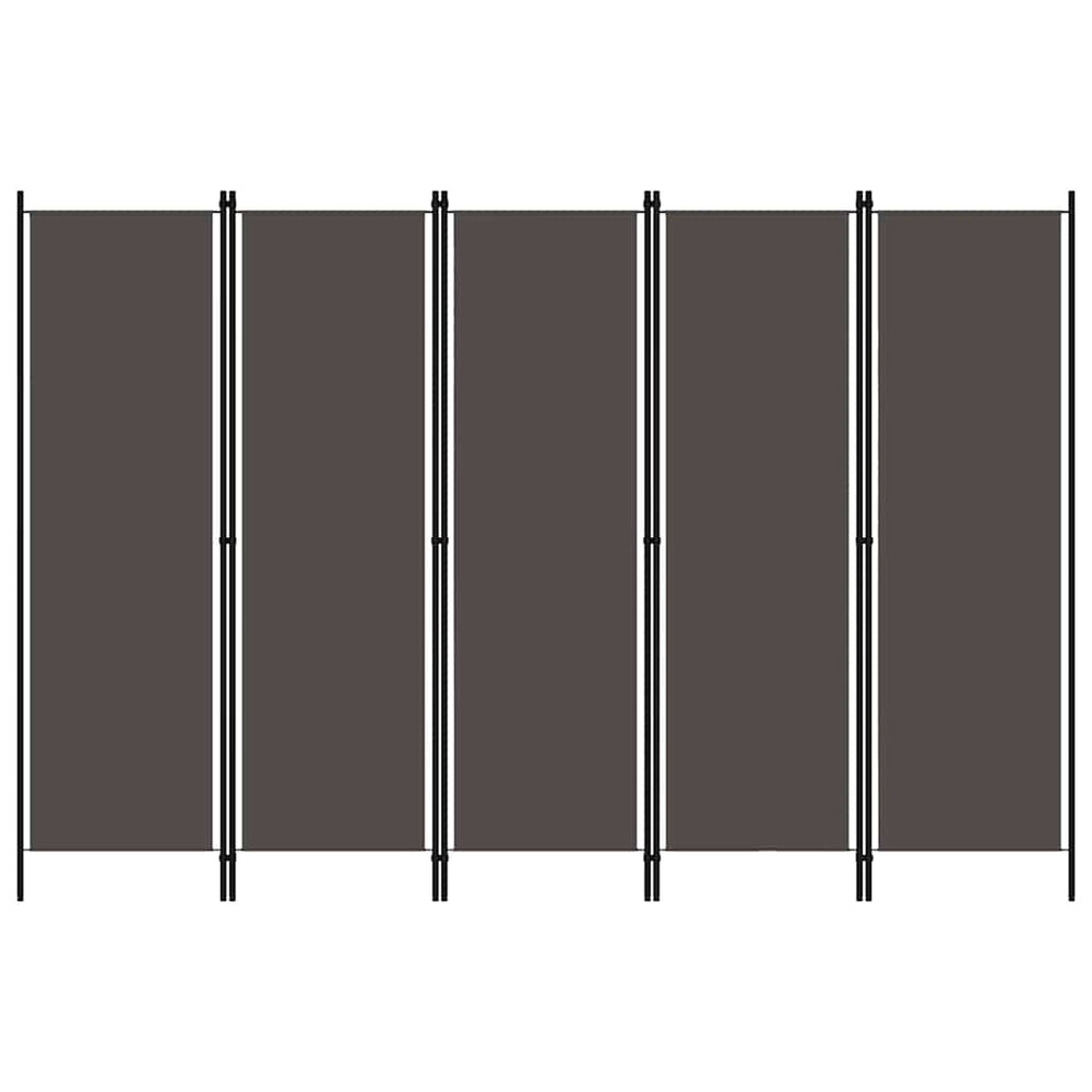 Anthrazit Raumteiler 5-teilig, 250x180 cm