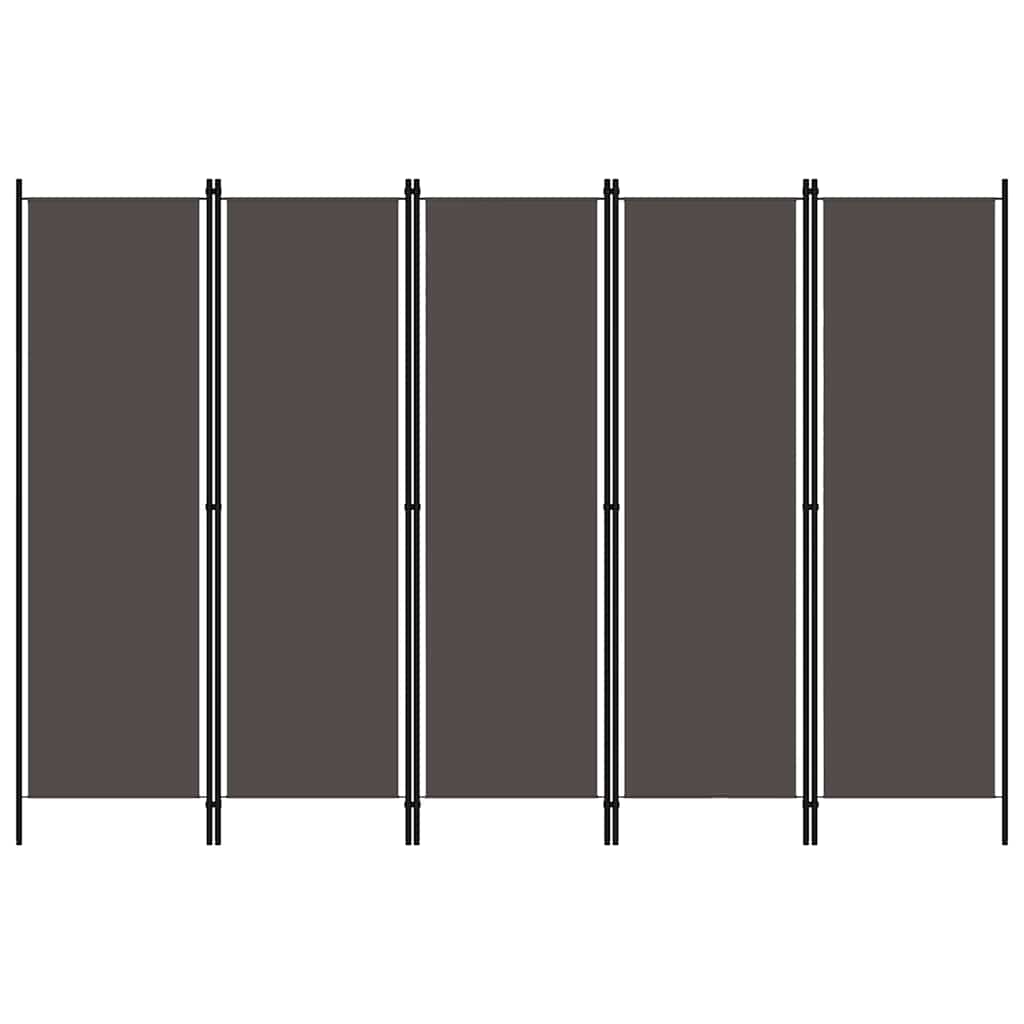 Anthrazit Raumteiler 5-teilig, 250x180 cm