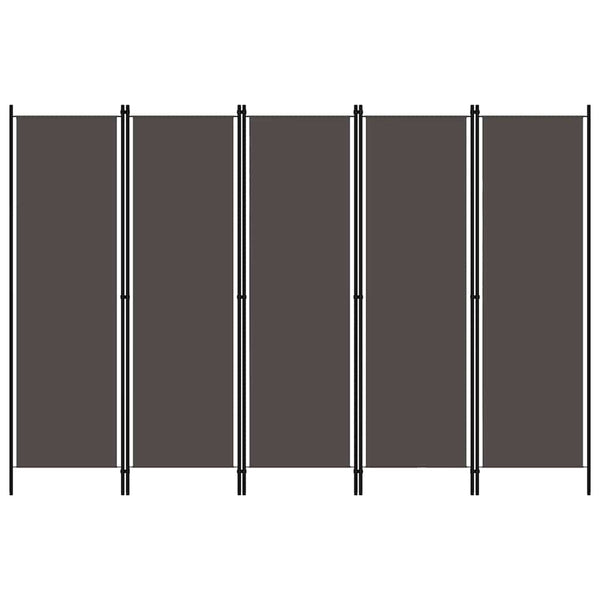 Anthrazit Raumteiler 5-teilig, 250x180 cm