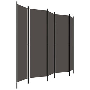 Anthrazit Raumteiler 5-teilig, 250x180 cm