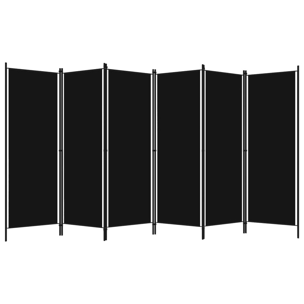 Schwarzer 6-teiliger Raumteiler 300x180 cm