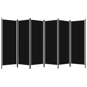 Schwarzer 6-teiliger Raumteiler 300x180 cm