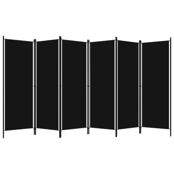 Schwarzer 6-teiliger Raumteiler 300x180 cm