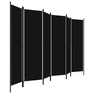 Schwarzer 6-teiliger Raumteiler 300x180 cm