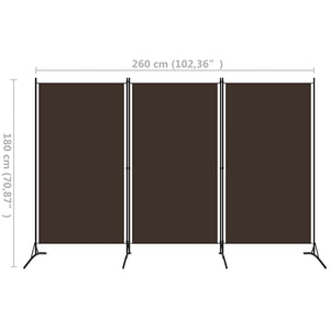 Brauner 3-Panel Raumteiler 260x180 cm