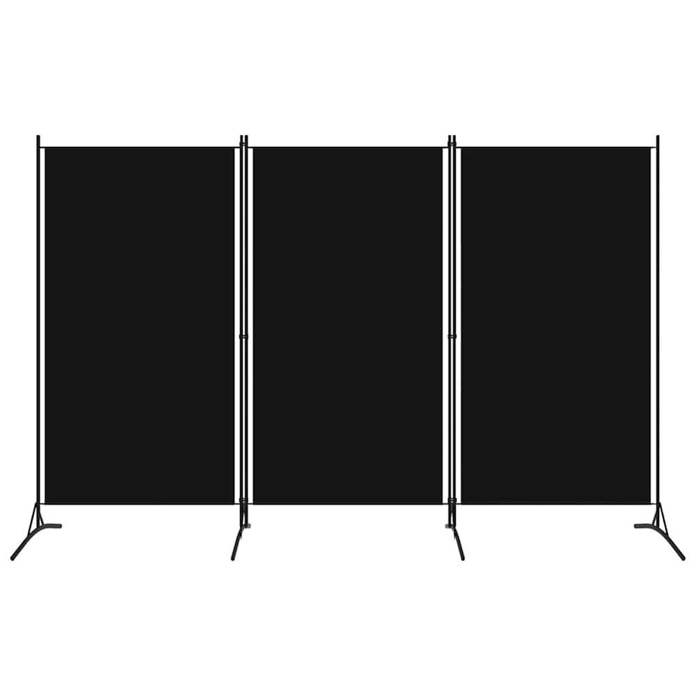 Schwarzer Raumteiler 3-teilig 260x180 cm
