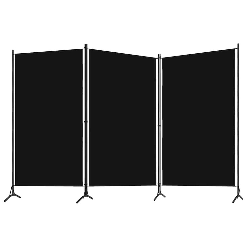 Schwarzer Raumteiler 3-teilig 260x180 cm