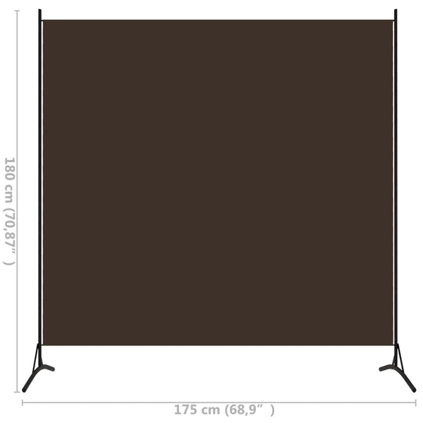 Brauner Paravent Stoff 175x180 cm