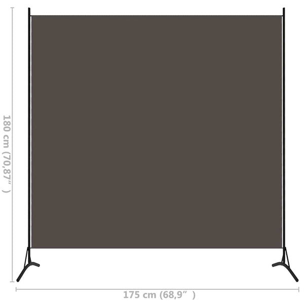 Anthrazit Raumteiler Stoff 175x180 cm