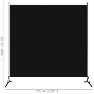 vidaXL Paravent Noir 175x180 cm Tissu