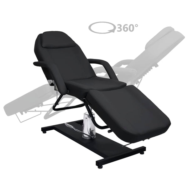 vidaXL Table de massage noire 180x62x(87-112) cm