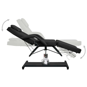 vidaXL Table de massage noire 180x62x(87-112) cm