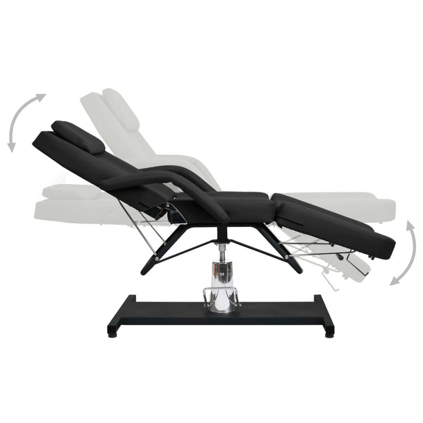 vidaXL Table de massage noire 180x62x(87-112) cm