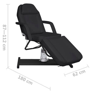 vidaXL Table de massage noire 180x62x(87-112) cm