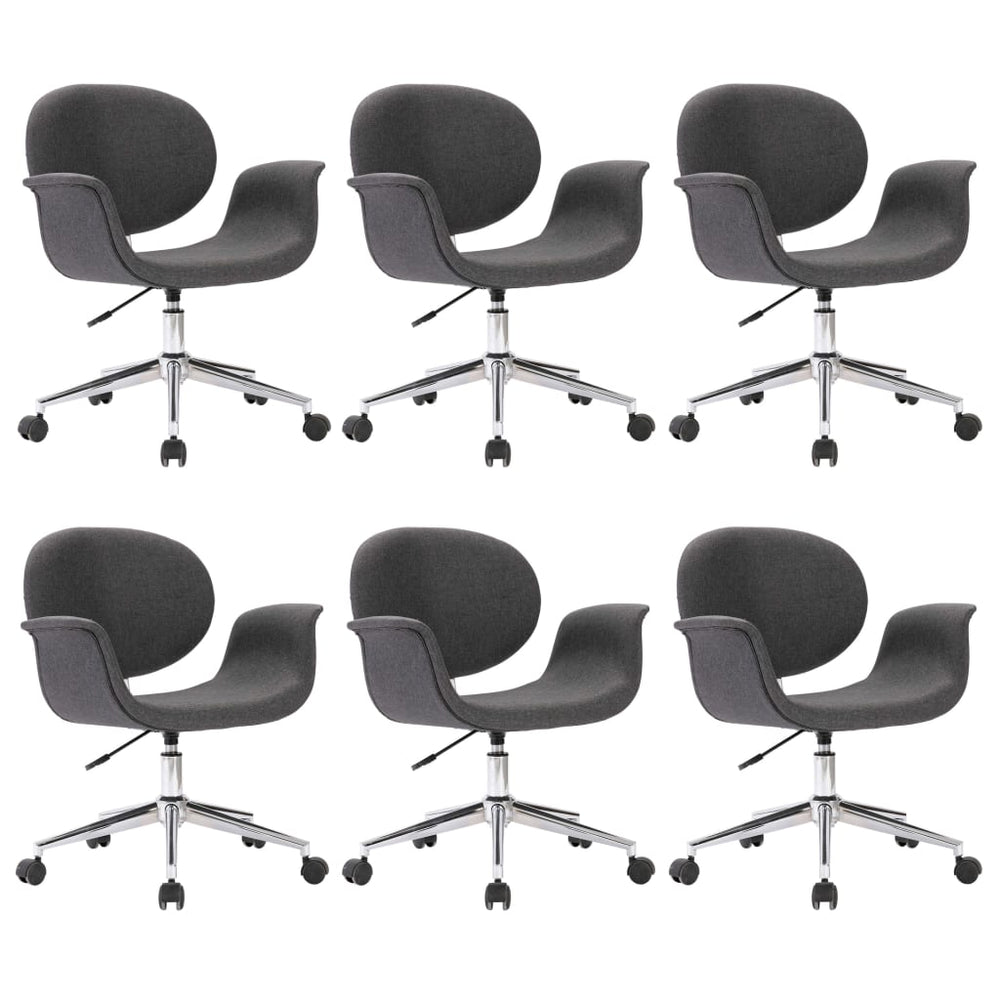 Drehbare Esszimmerstühle 6 Stk. Grau Stoff