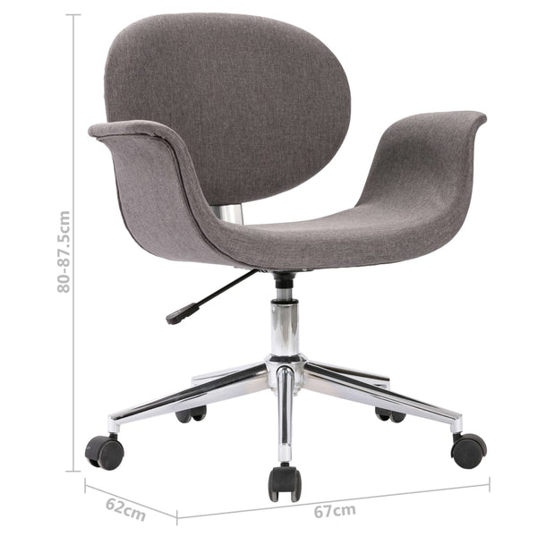 vidaXL Swivel Dining Chairs 2 pcs Grey Fabric