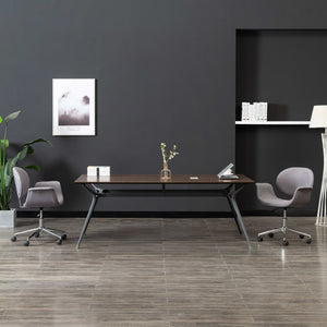 vidaXL Swivel Dining Chairs 2 pcs Grey Fabric