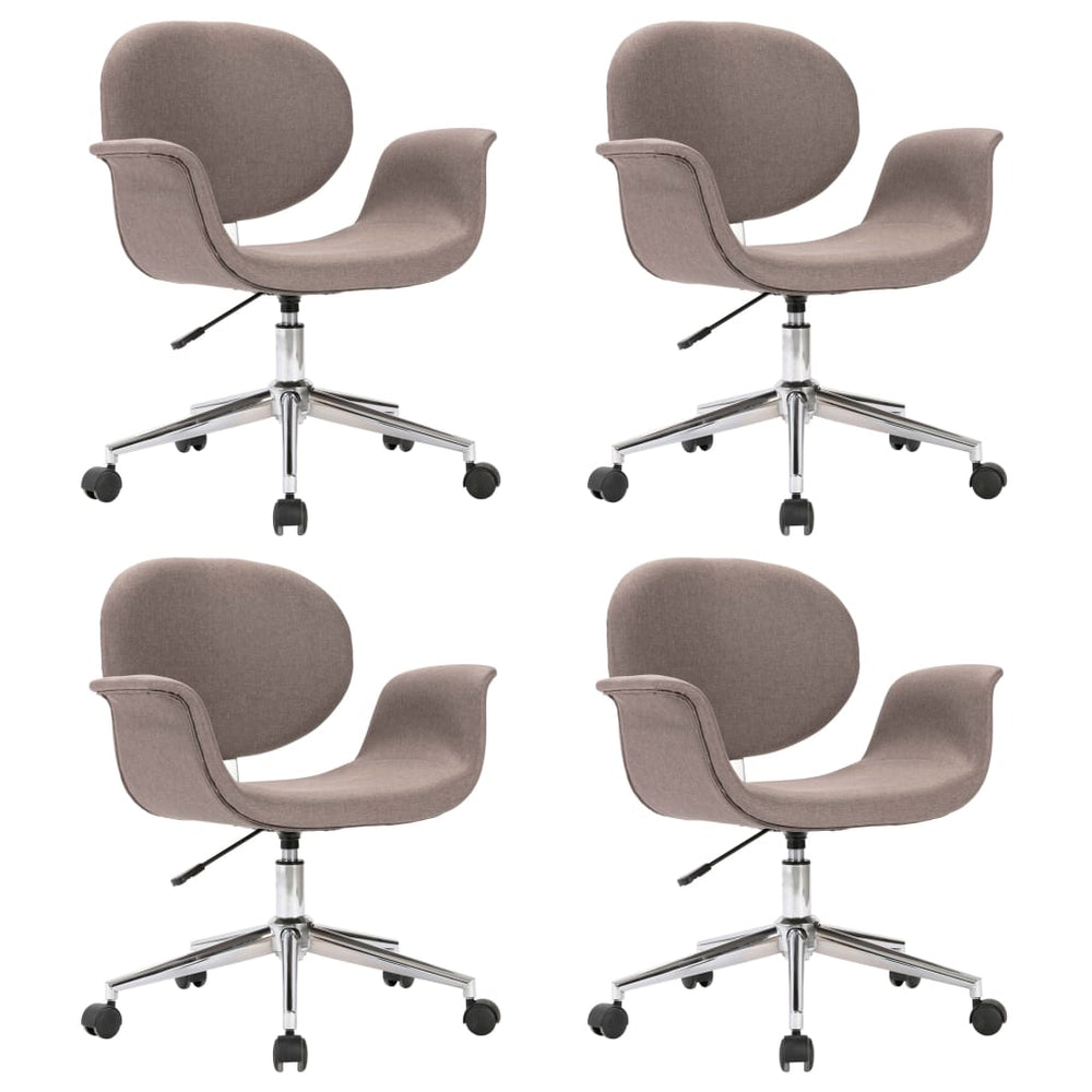 Drehbare Esszimmerstühle 4 Stk. Taupe Stoff