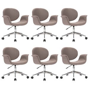 Drehbare Esszimmerstühle 6 Stk. Taupe Stoff
