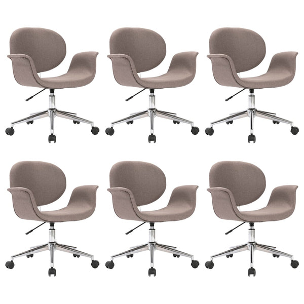 Drehbare Esszimmerstühle 6 Stk. Taupe Stoff