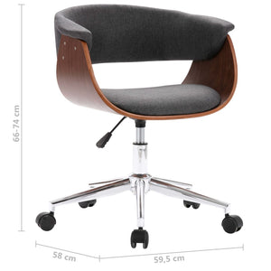 vidaXL Swivel Dining Chairs 6 pcs Grey Fabric