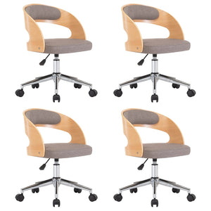 Drehbare Esszimmerstühle 4 Stk. Taupe Bugholz und Stoff