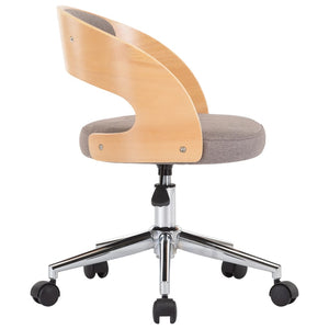 Drehbare Esszimmerstühle 6 Stk. Taupe Bugholz und Stoff