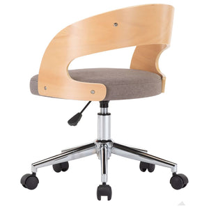 Drehbare Esszimmerstühle 6 Stk. Taupe Bugholz und Stoff