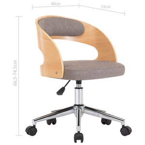 Drehbare Esszimmerstühle 6 Stk. Taupe Bugholz und Stoff